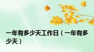 一年有多少天工作日（一年有多少天）