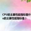 CPU的主要性能指标是什么（cpu的主要性能指标是）