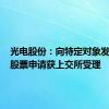 光电股份：向特定对象发行A股股票申请获上交所受理