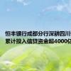 恒丰银行成都分行深耕四川十七载 累计投入信贷资金超4000亿元
