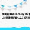 越秀服务(066266月18日斥资40.75万港元回购12.75万股