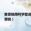 黄昏晓周柯宇歌词（黄昏晓）