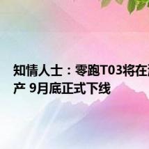 知情人士:零跑T03将在波兰投产 9月底正式下线
