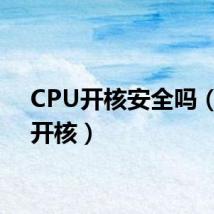 CPU开核安全吗(cpu开核)