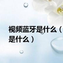 视频蓝牙是什么（蓝牙是什么）