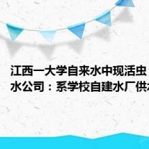 江西一大学自来水中现活虫 当地供水公司:系学校自建水厂供水