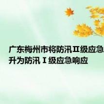 广东梅州市将防汛Ⅱ级应急响应提升为防汛Ⅰ级应急响应