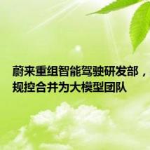 蔚来重组智能驾驶研发部,感知与规控合并为大模型团队