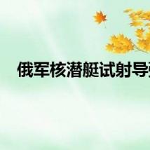 俄军核潜艇试射导弹