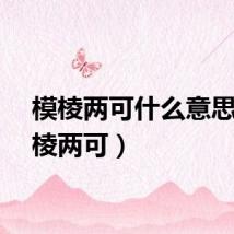 模棱两可什么意思（模棱两可）