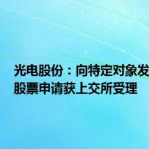 光电股份:向特定对象发行A股股票申请获上交所受理