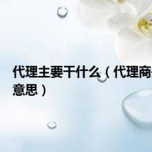 代理主要干什么（代理商是什么意思）