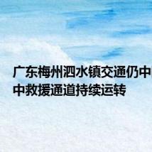 广东梅州泗水镇交通仍中断,空中救援通道持续运转