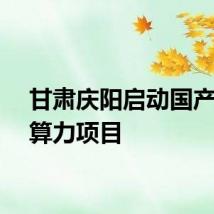 甘肃庆阳启动国产万卡算力项目