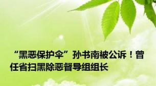“黑恶保护伞”孙书南被公诉！曾任省扫黑除恶督导组组长