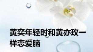 黄奕年轻时和黄亦玫一样恋爱脑