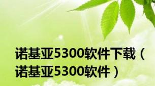 诺基亚5300软件下载（诺基亚5300软件）