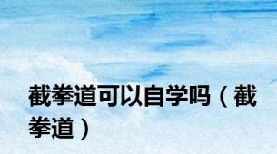 截拳道可以自学吗（截拳道）