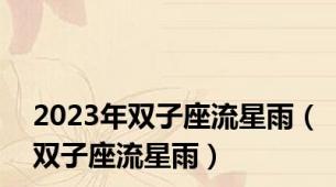 2023年双子座流星雨（双子座流星雨）