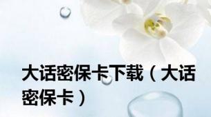 大话密保卡下载（大话密保卡）