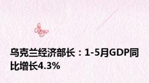 乌克兰经济部长：1-5月GDP同比增长4.3%