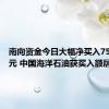 南向资金今日大幅净买入75.3亿港元 中国海洋石油获买入额居前