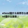 attend是什么意思怎么读（attend是什么意思）