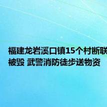 福建龙岩溪口镇15个村断联:桥梁被毁 武警消防徒步送物资