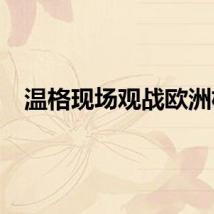 温格现场观战欧洲杯