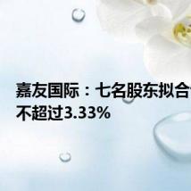 嘉友国际:七名股东拟合计减持不超过3.33%