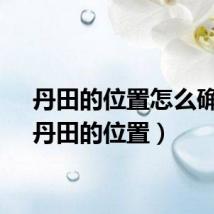 丹田的位置怎么确定（丹田的位置）