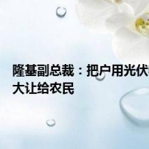 隆基副总裁：把户用光伏收益更大让给农民