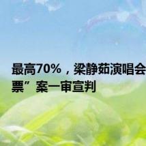 最高70%,梁静茹演唱会“柱子票”案一审宣判