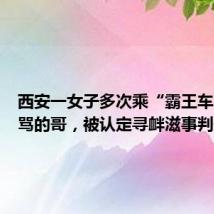 西安一女子多次乘“霸王车”还辱骂的哥,被认定寻衅滋事判刑一年
