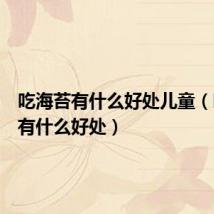 吃海苔有什么好处儿童（吃海苔有什么好处）