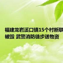 福建龙岩溪口镇15个村断联:桥梁被毁 武警消防徒步送物资