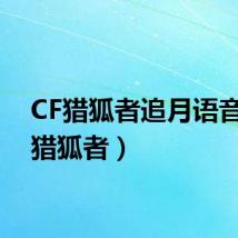 CF猎狐者追月语音（cf猎狐者）