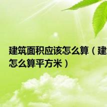 建筑面积应该怎么算(建筑面积怎么算平方米)