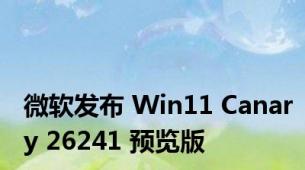 微软发布 Win11 Canary 26241 预览版