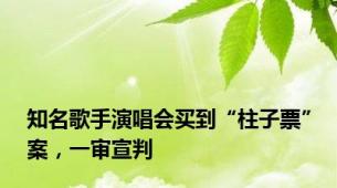 知名歌手演唱会买到“柱子票”案，一审宣判