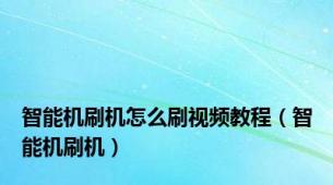 智能机刷机怎么刷视频教程（智能机刷机）