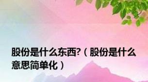 股份是什么东西?（股份是什么意思简单化）