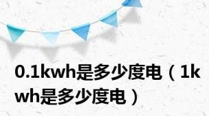0.1kwh是多少度电（1kwh是多少度电）