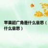 苹果超广角是什么意思（广角是什么意思）