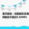 易天股份：控股股东及高管拟减持股份不超过1.8398%