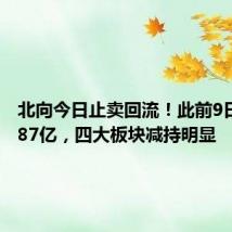 北向今日止卖回流!此前9日净卖387亿,四大板块减持明显
