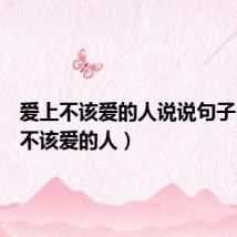 爱上不该爱的人说说句子(爱上不该爱的人)