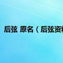 后弦 原名（后弦资料）
