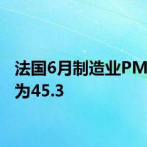 法国6月制造业PMI初值为45.3