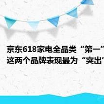 京东618家电全品类“第一”是谁?这两个品牌表现最为“突出”